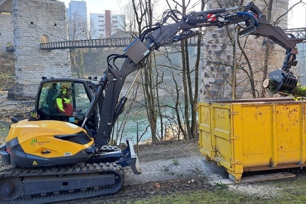 Zusatzausleger mit Hultdinsgreifer